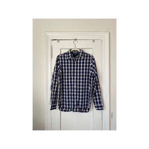 Banana Republic Shirt  Men's Size S Long Sleeve Soft Wash  Blue / White Plaid
